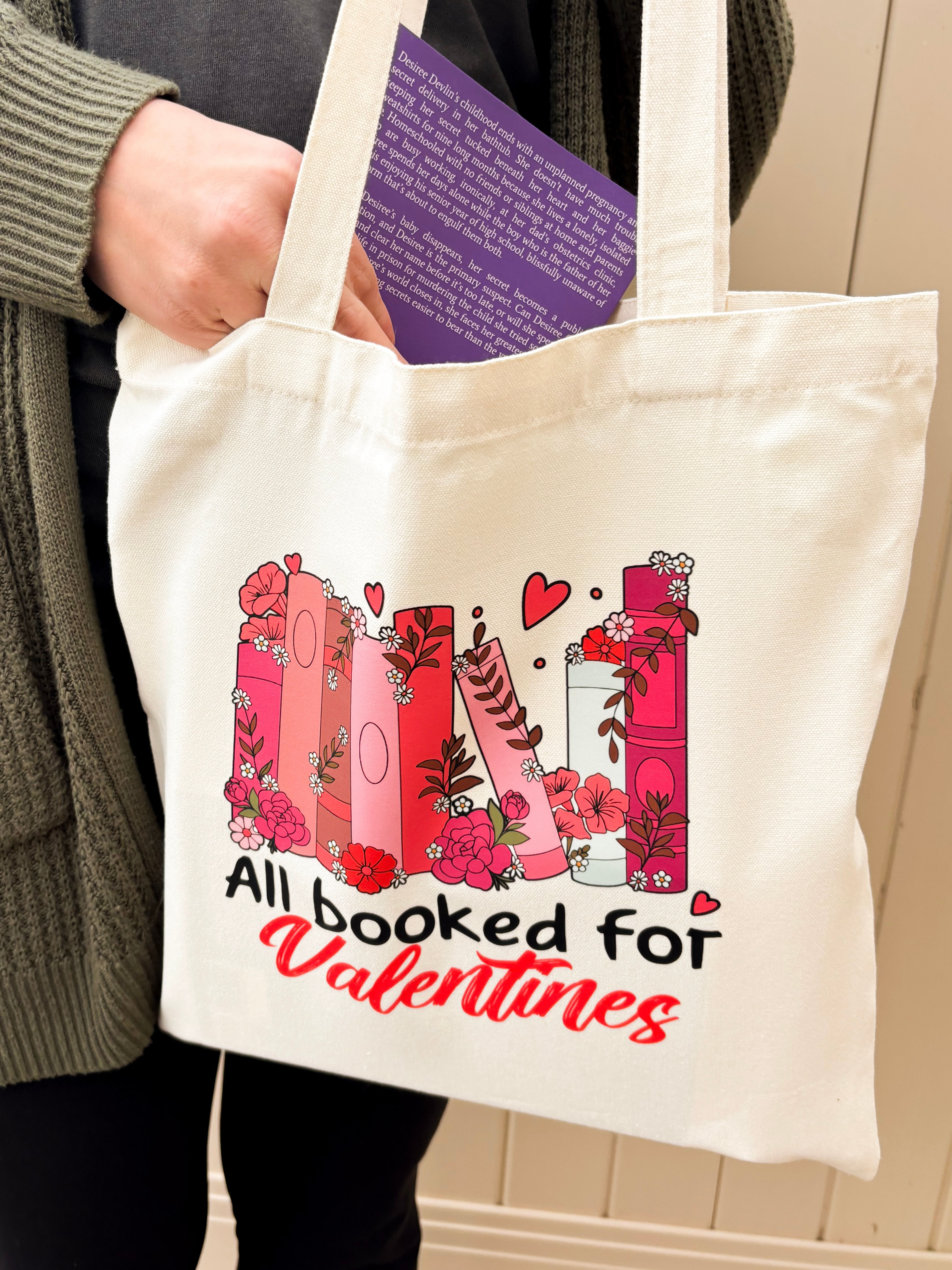 All Booked For Valentines - Canvas Tote