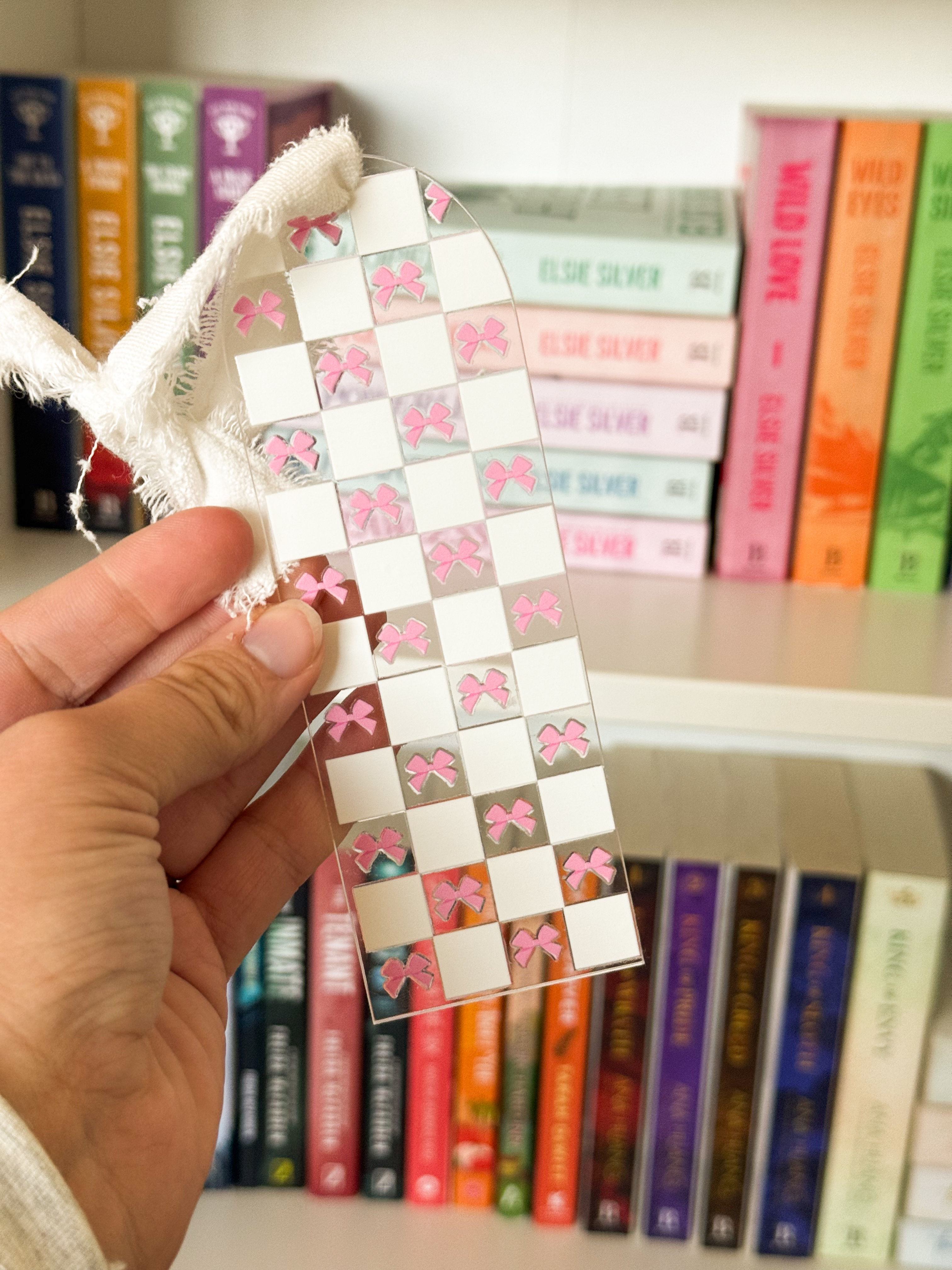 Blush Check - Clear Acrylic Bookmark