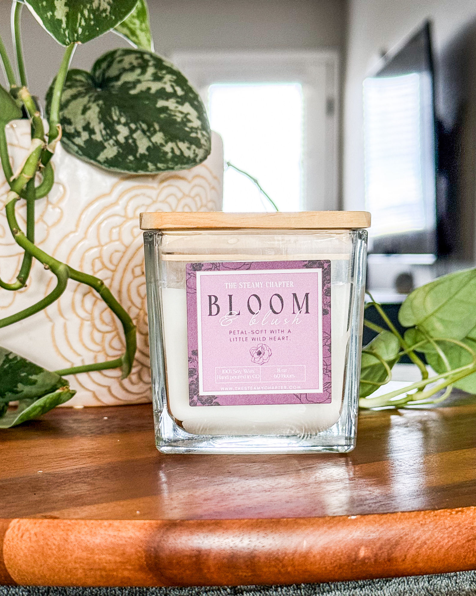 bloom and blush soy candle for the steamy chapter