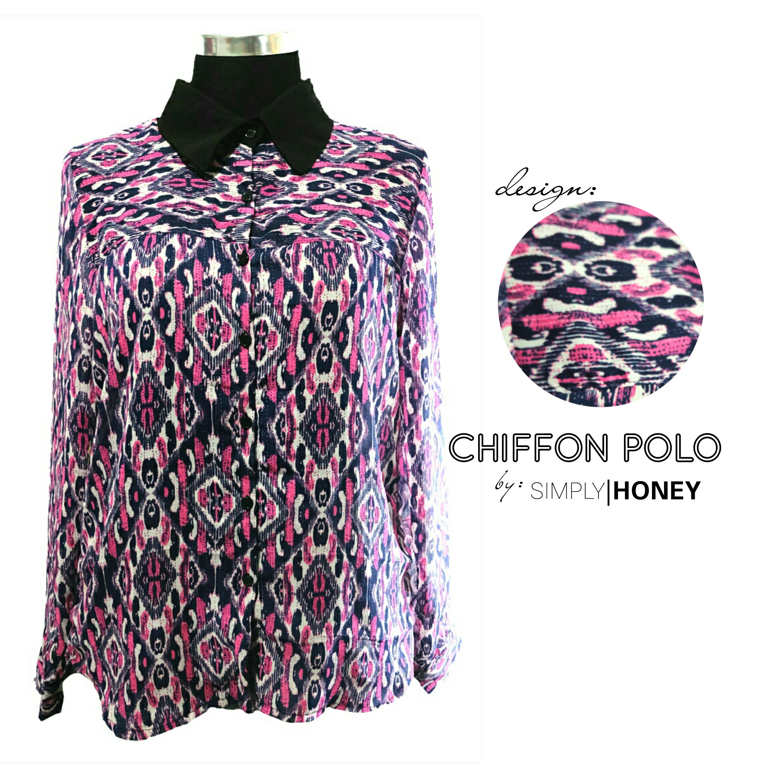 PRINTED CHIFFON POLO