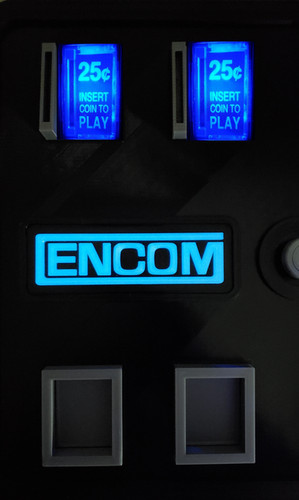 Arcade1up Tron Coin Door + Custom LED Buttons and power harness! | RETRO530