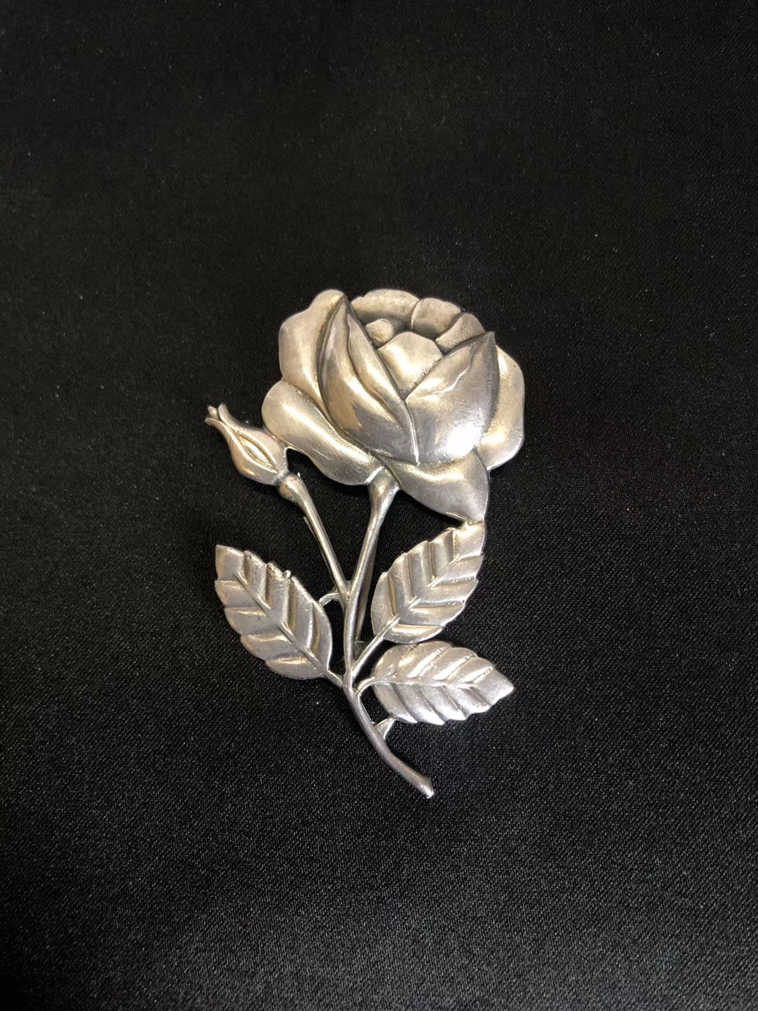 925 Silver Rose Brooch