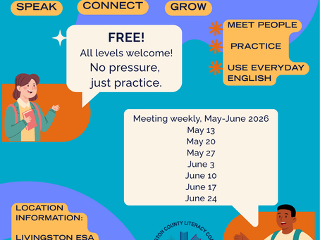 New English Language Learners Conversational Group: Practice, Connect, and Grow!