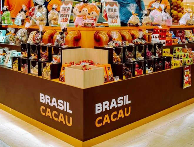 As franquias da Brasil Cacau estão espalhadas por diversos pontos comerciais. Fonte: Brasil Cacau.