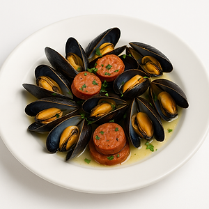 Steamed Whole Mussels