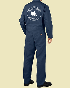 early bird painters overalls mockup