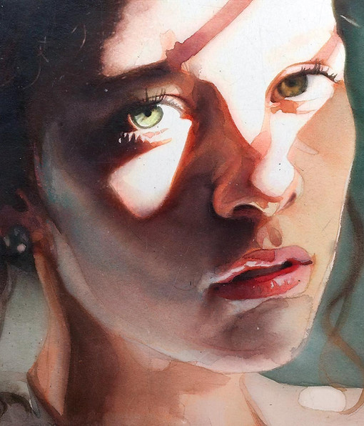 Marcos Beccari Portrait painting in watercolour