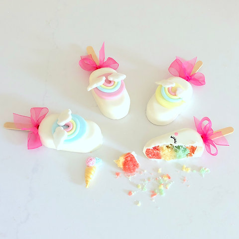 Unicorn and Rainbow Cakesicles