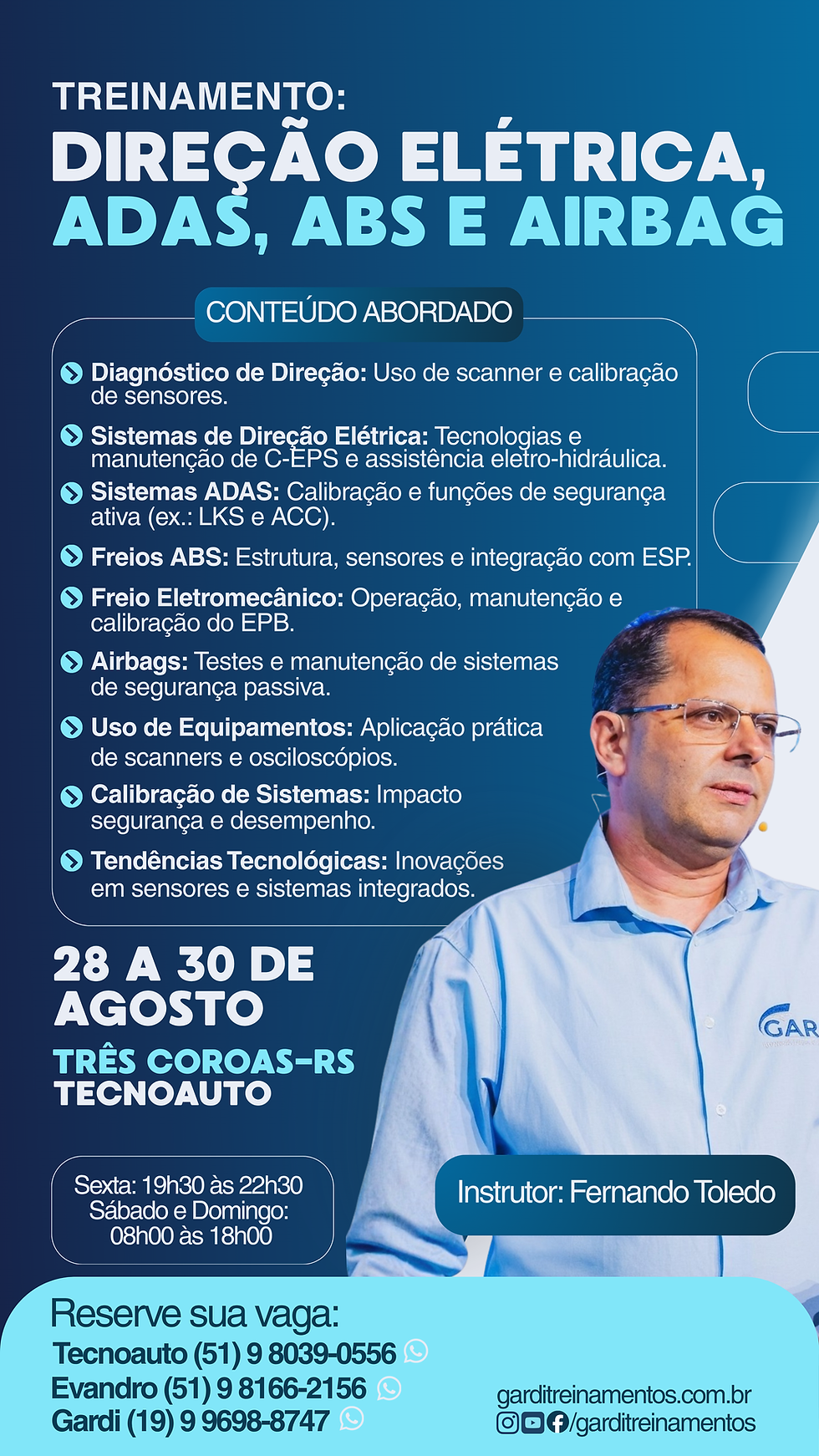 direção eletrica, adas, abs e airbag três coroas