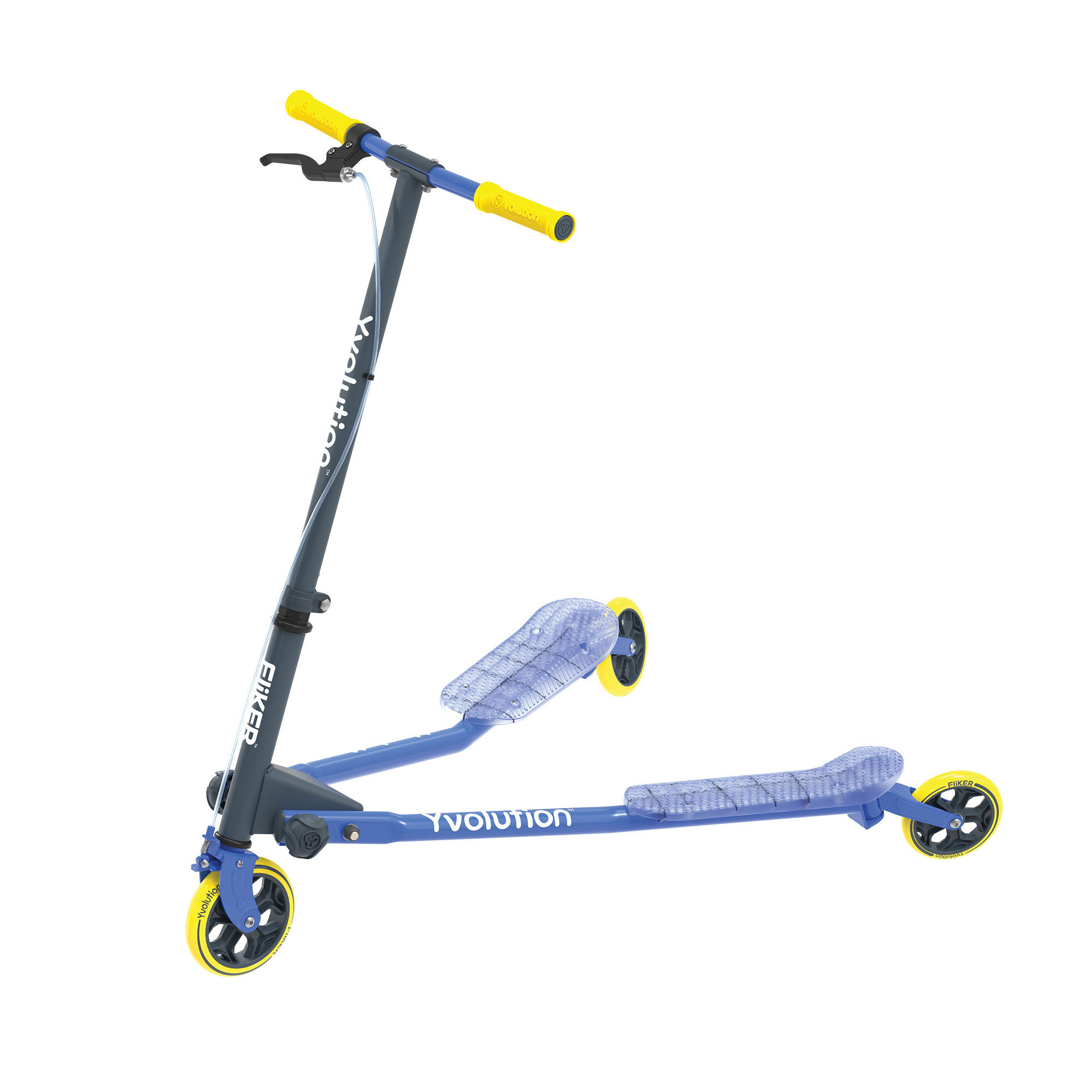 yvolution fliker a3 drift scooter in blue