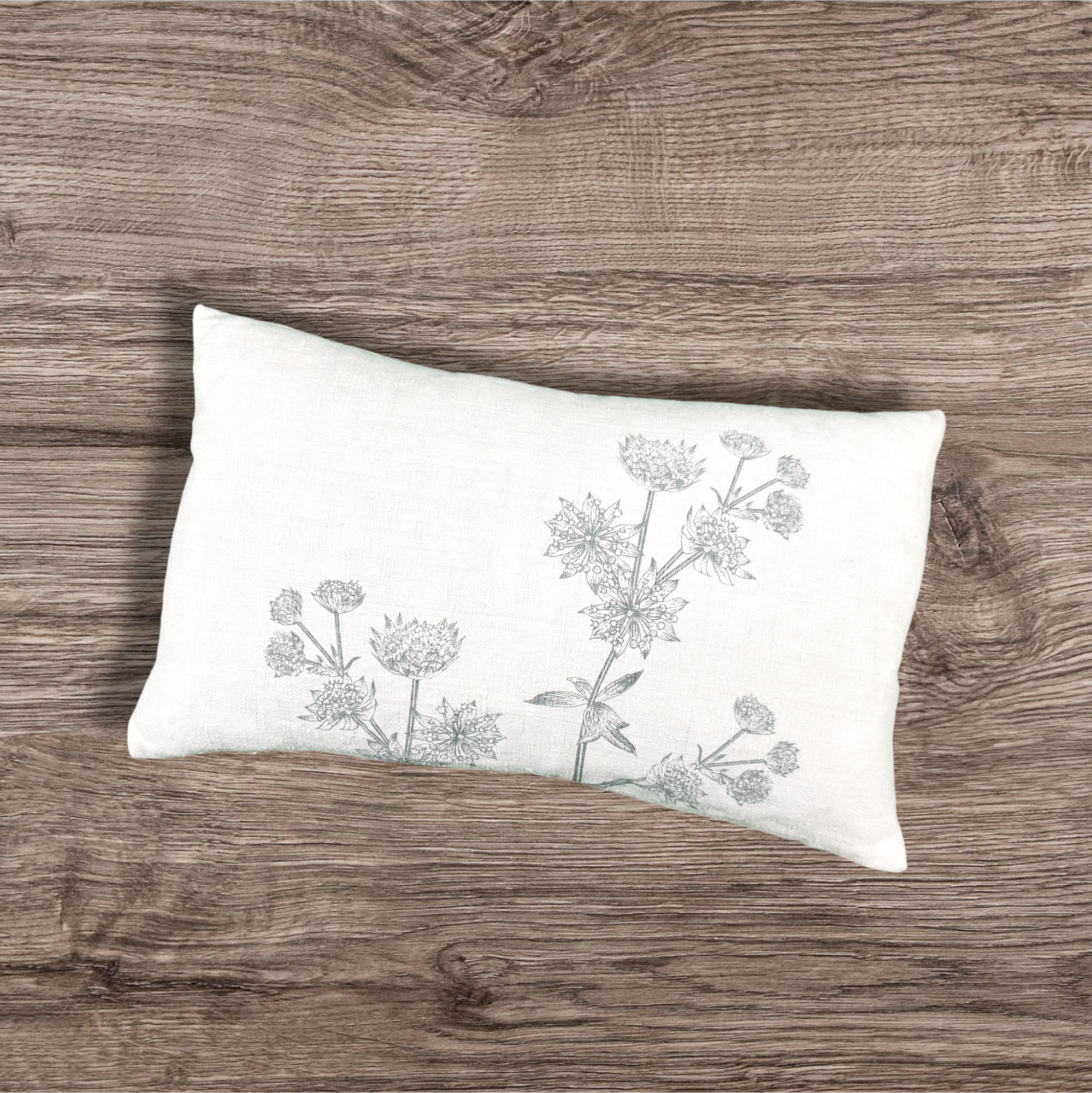 Leinenkissen Sterndolde  - natur/bleu - Dorothee Lehnen