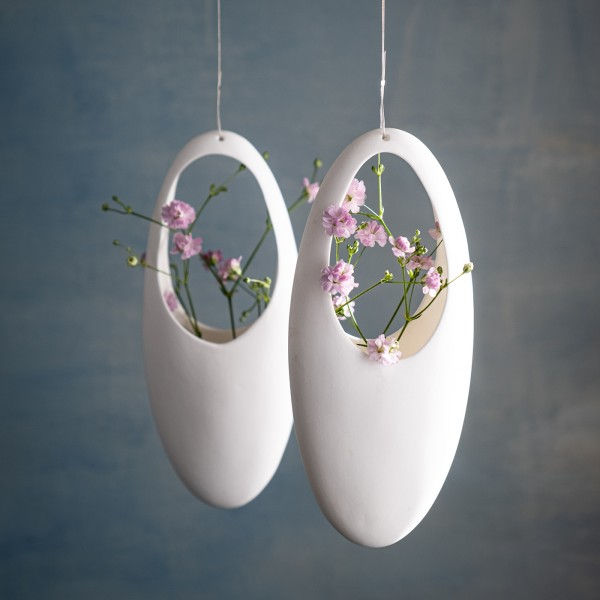 Thumbnail: Hängevase, Festa, Klatt Objetcs, Knochenporzellan, oval,