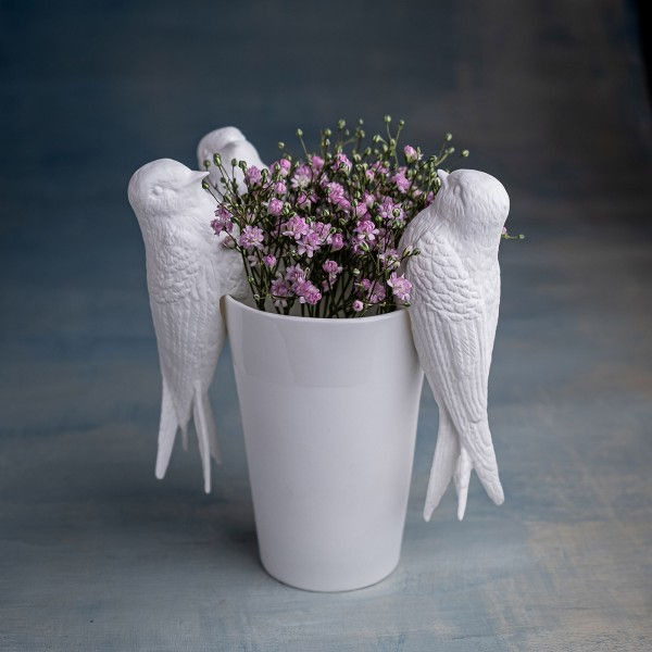 Miniaturbild: Kantenstecker, Schwalbe, Knochenporzellan, Klatt Objects, Bone China,