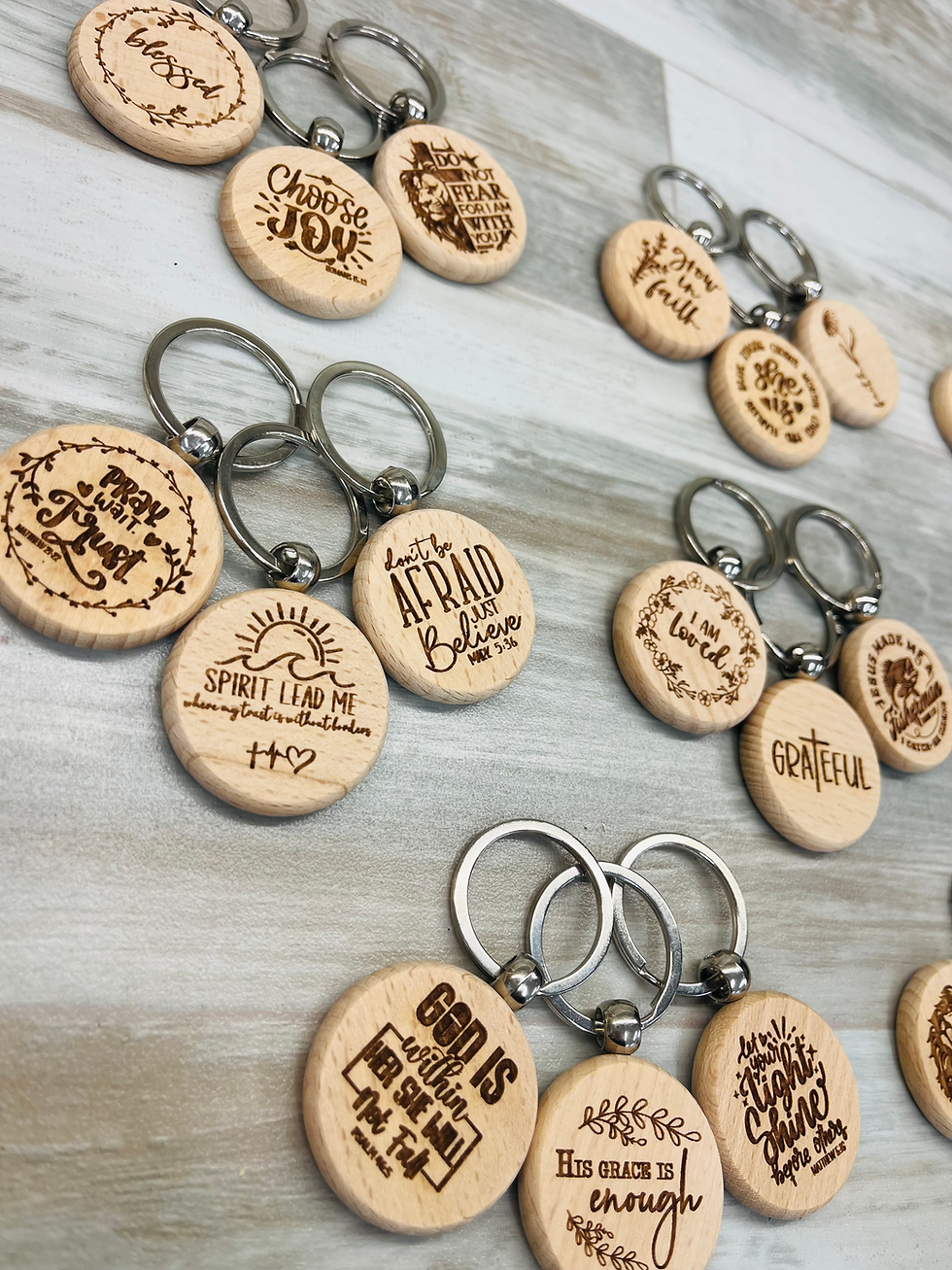 Thumbnail: Wooden Round Key Ring
