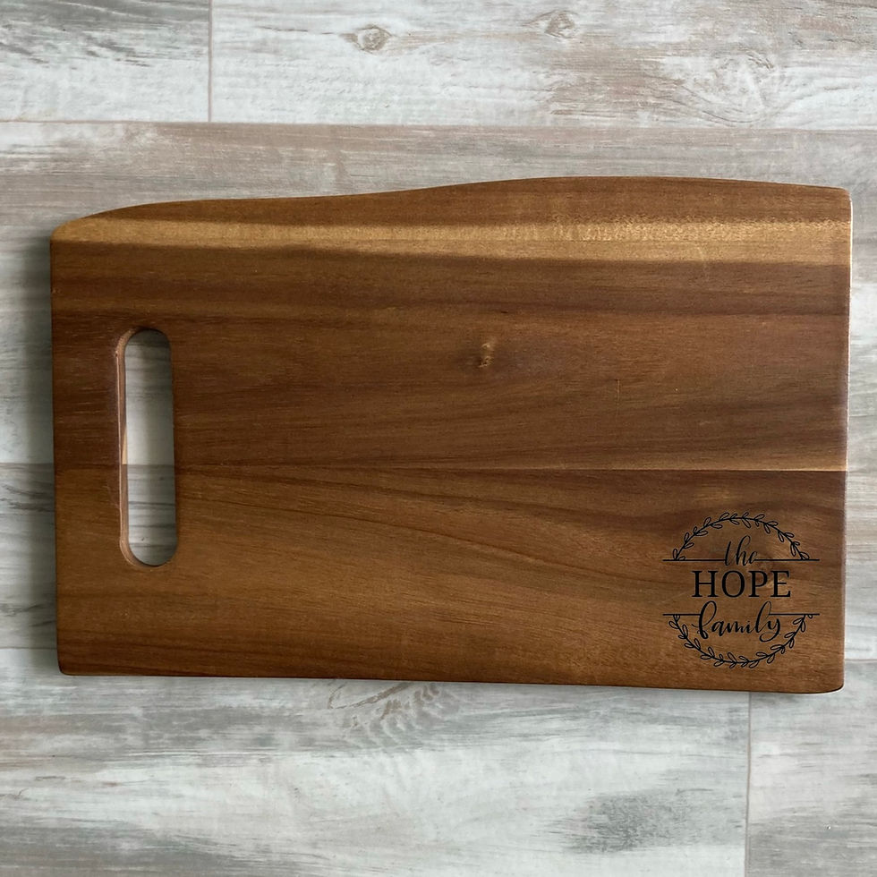 Thumbnail: Engraved Monogram Acacia Serving board - Assymetric