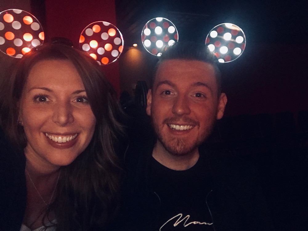 A selfie with Ross & Rose with their light up ears on their head