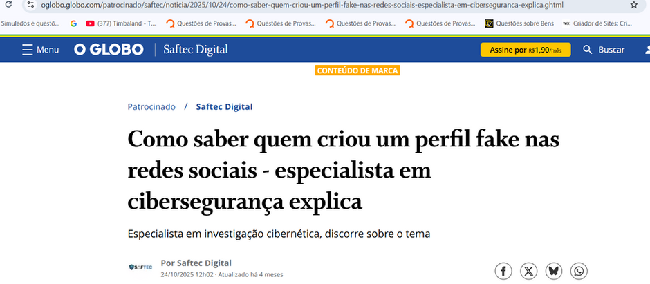 Como saber quem criou um perfil fake ? Investigador cibernético Explica.