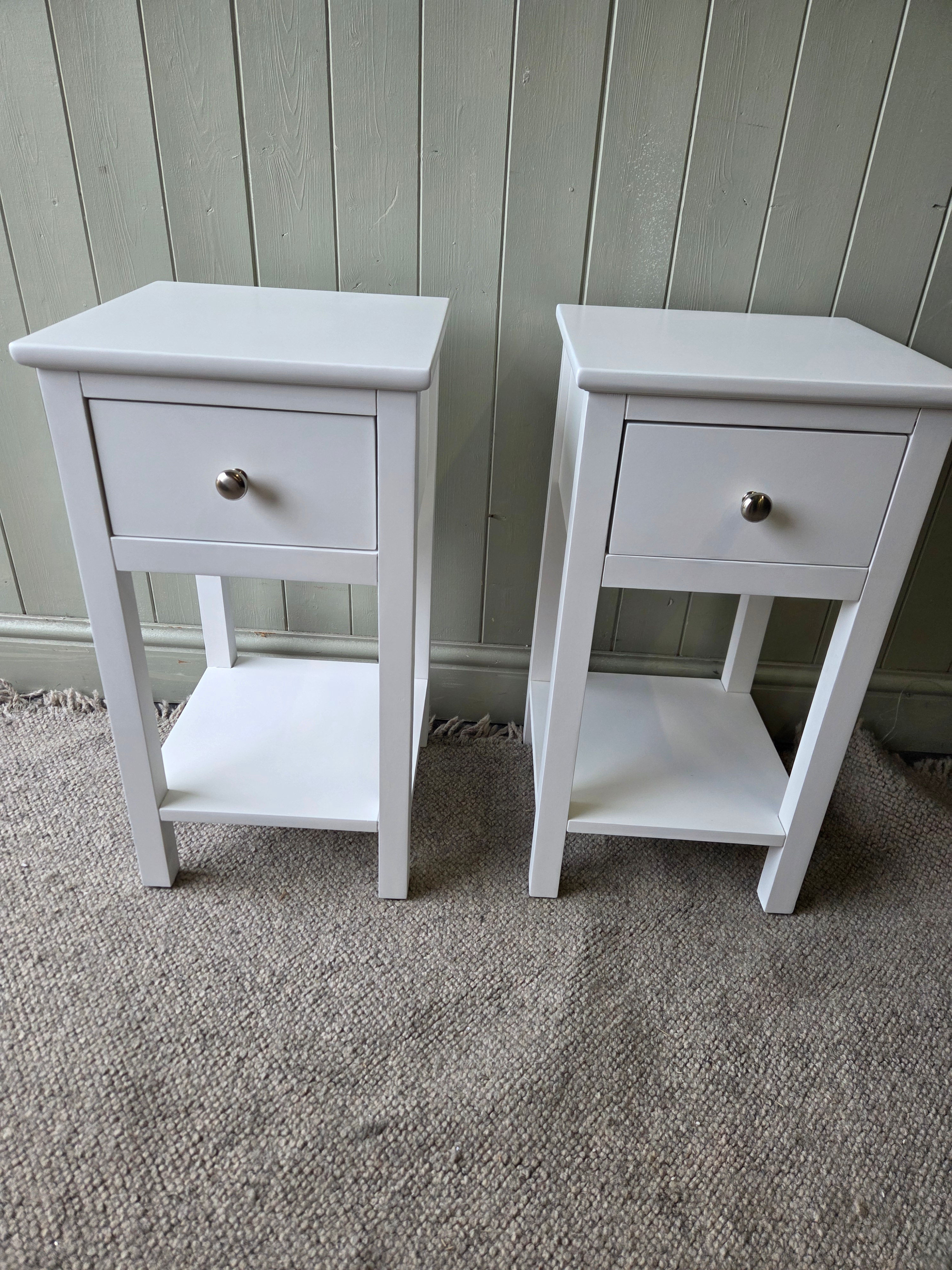 Simply Cotswold Pure White Pair of Bedsides
