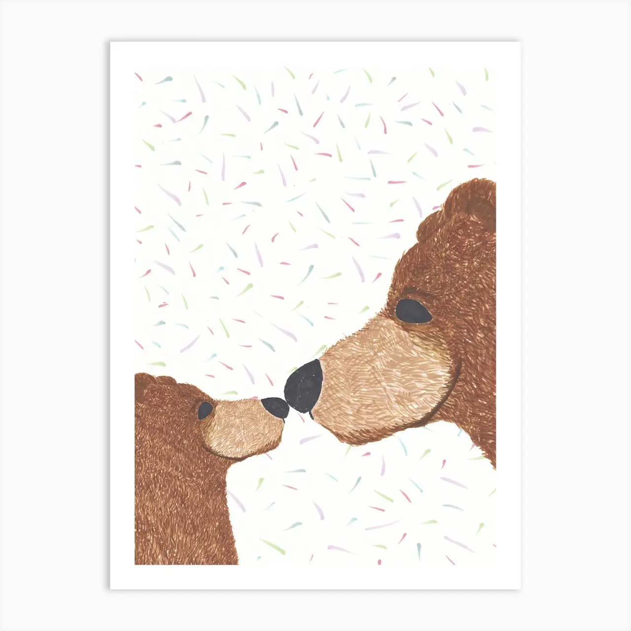 Bear and Cub Print (Unframed)