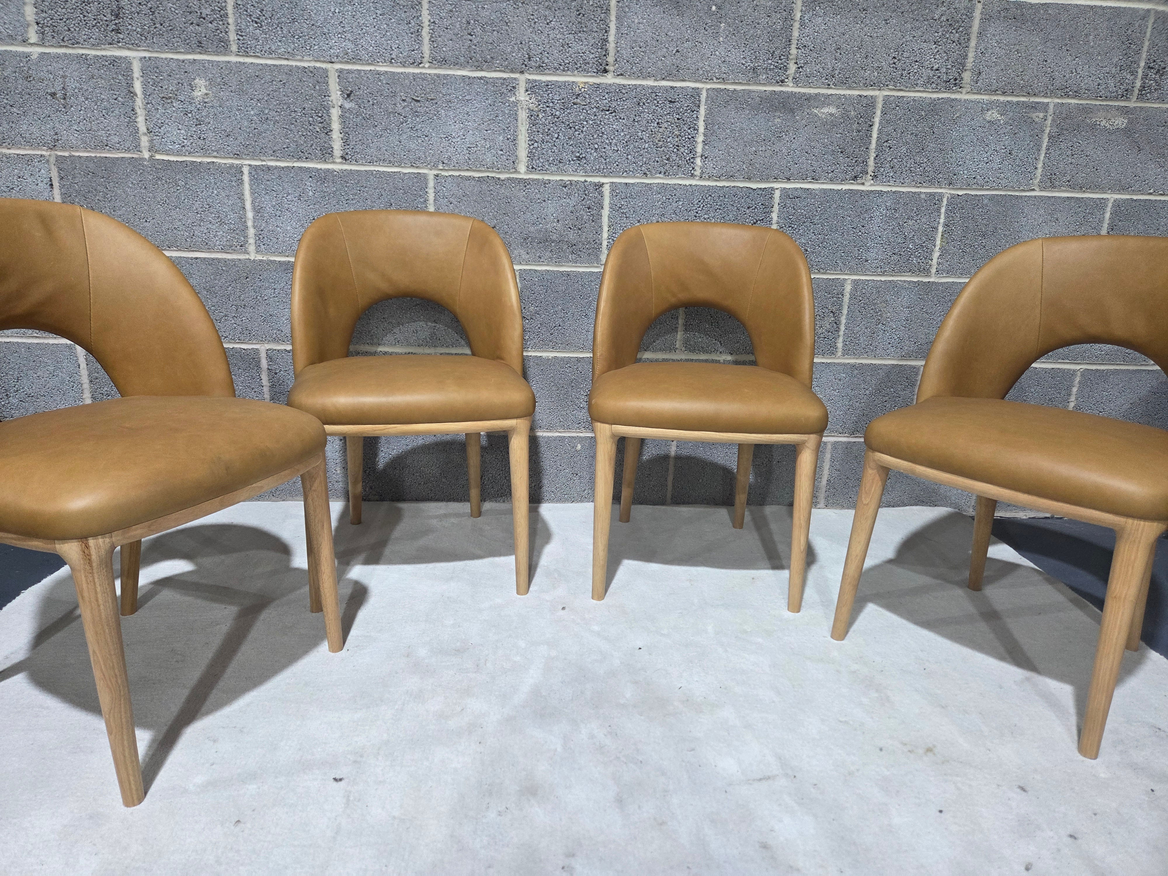 Set of 4 Boerum Leather Dining Chairs