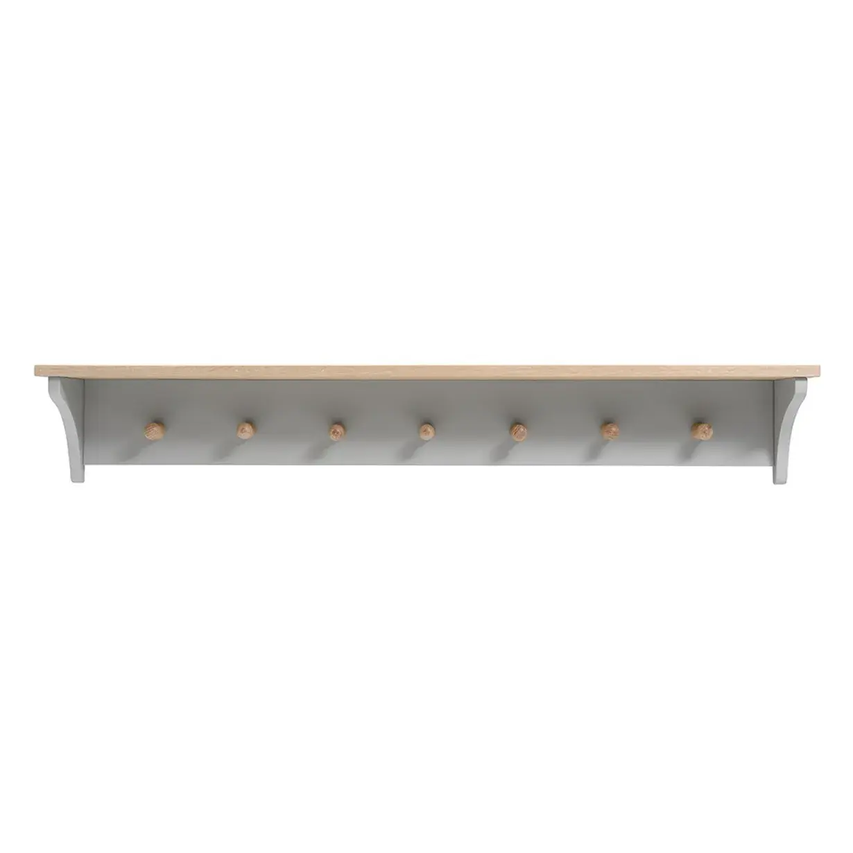 Chester Dove Grey 7 Coat Peg Shelf (130 cm)