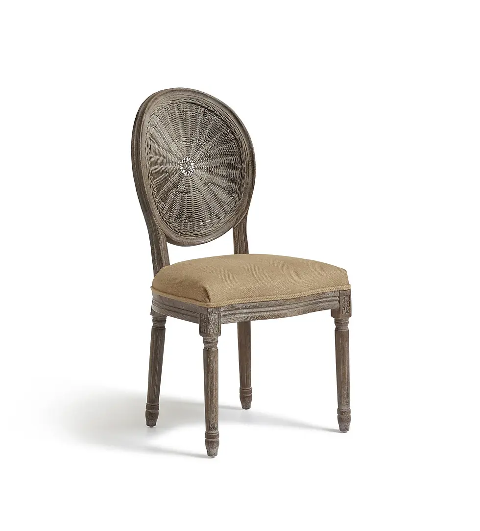 Thumbnail: Washakie Linen Dining Chair - Wild Oats Wide Herringbone