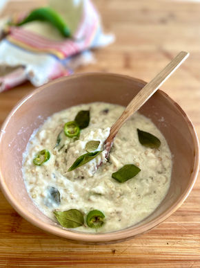 Sambol di melanzane arrostite al latte di cocco
