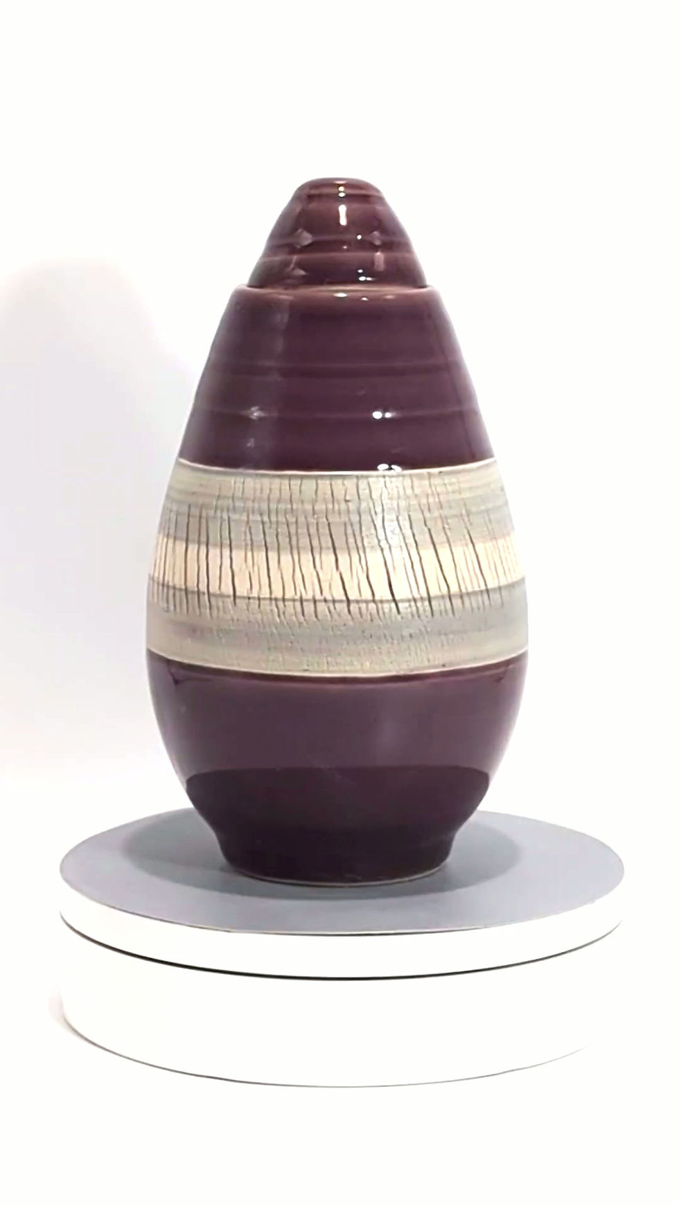 Thumbnail: Mauve Grey and White Urn 500ml