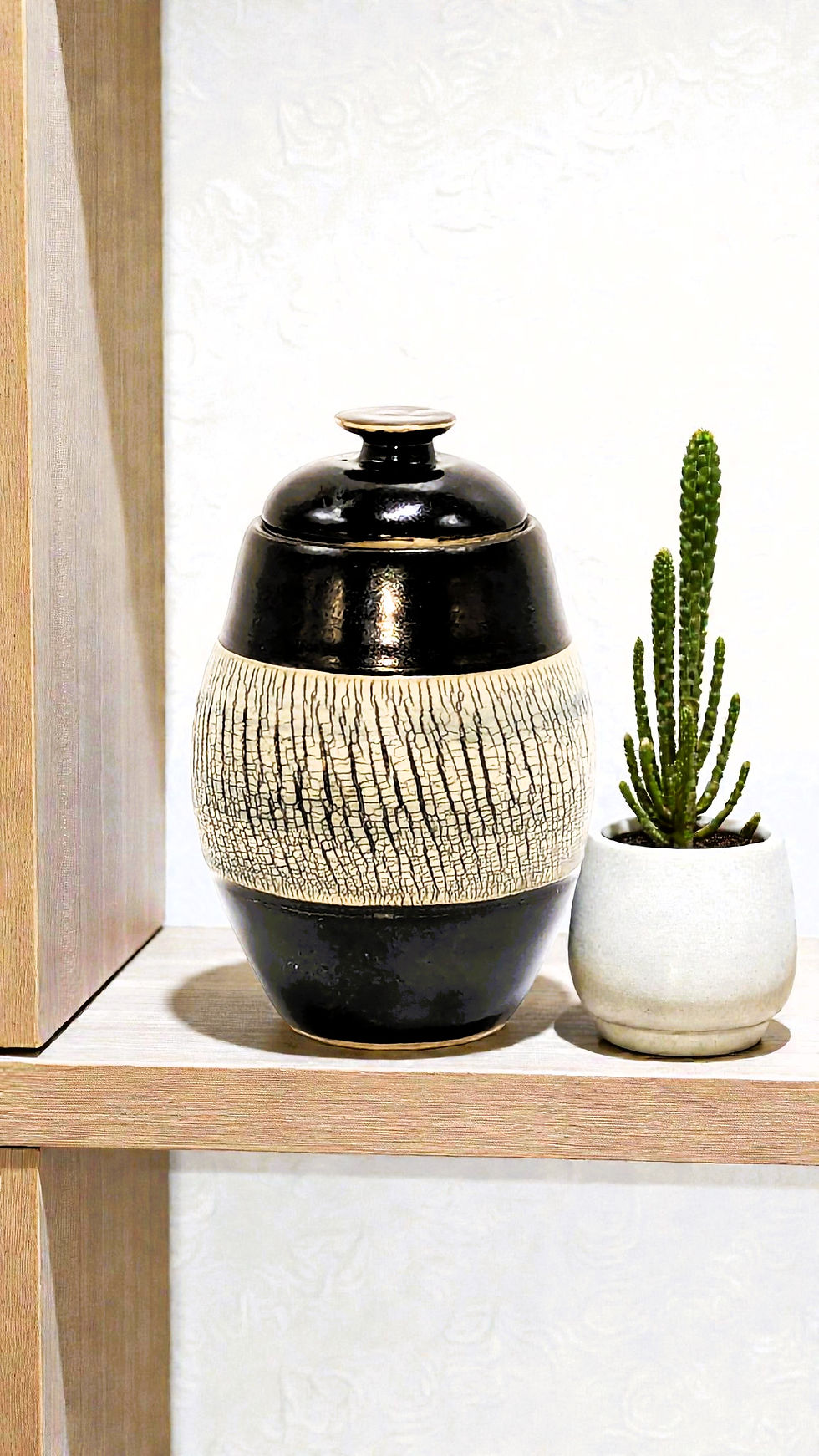 Thumbnail: Black & Pale Blue Urn 150ml