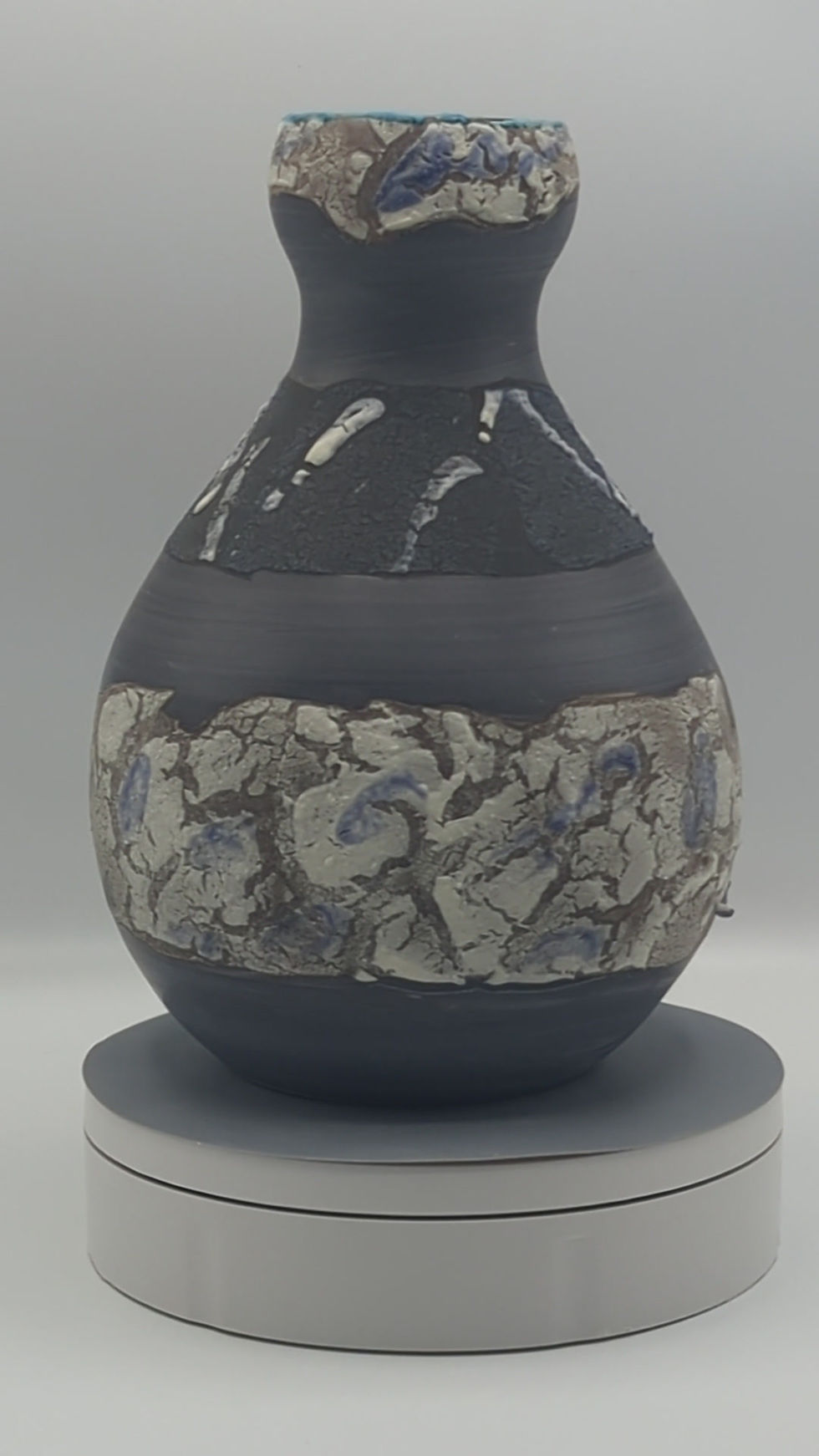 Thumbnail: Grey Terra Sigillata with Black & White Crawl Glaze
