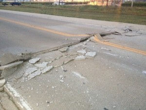 Heat could cause concrete pavement blowouts