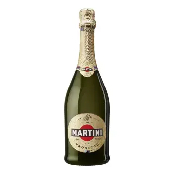 Asti Martini Просекко в стильной бутылке, содержащей игристое вино с фруктовыми нотами.