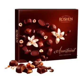 Конфеты Roshen Classic Assortment, разнообразные вкусы в стильной коробке.
