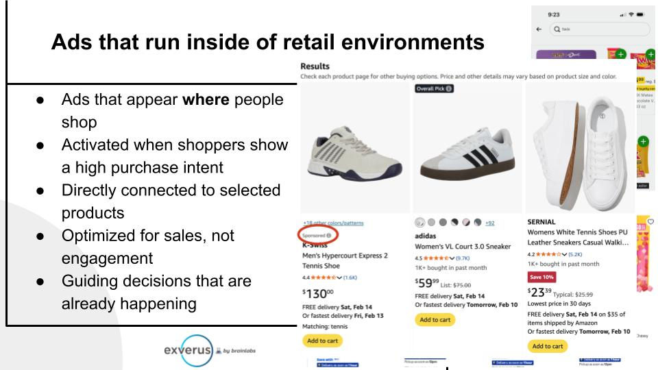 screenshots of Amazon ads