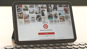 tablet displaying Pinterest app