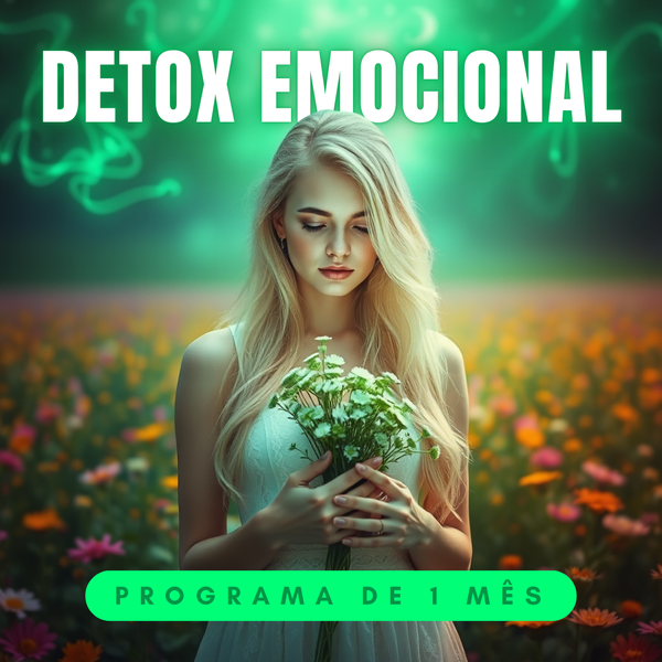 Mulher com flores para detox emocional