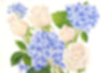 White Roses and Hydrangeas