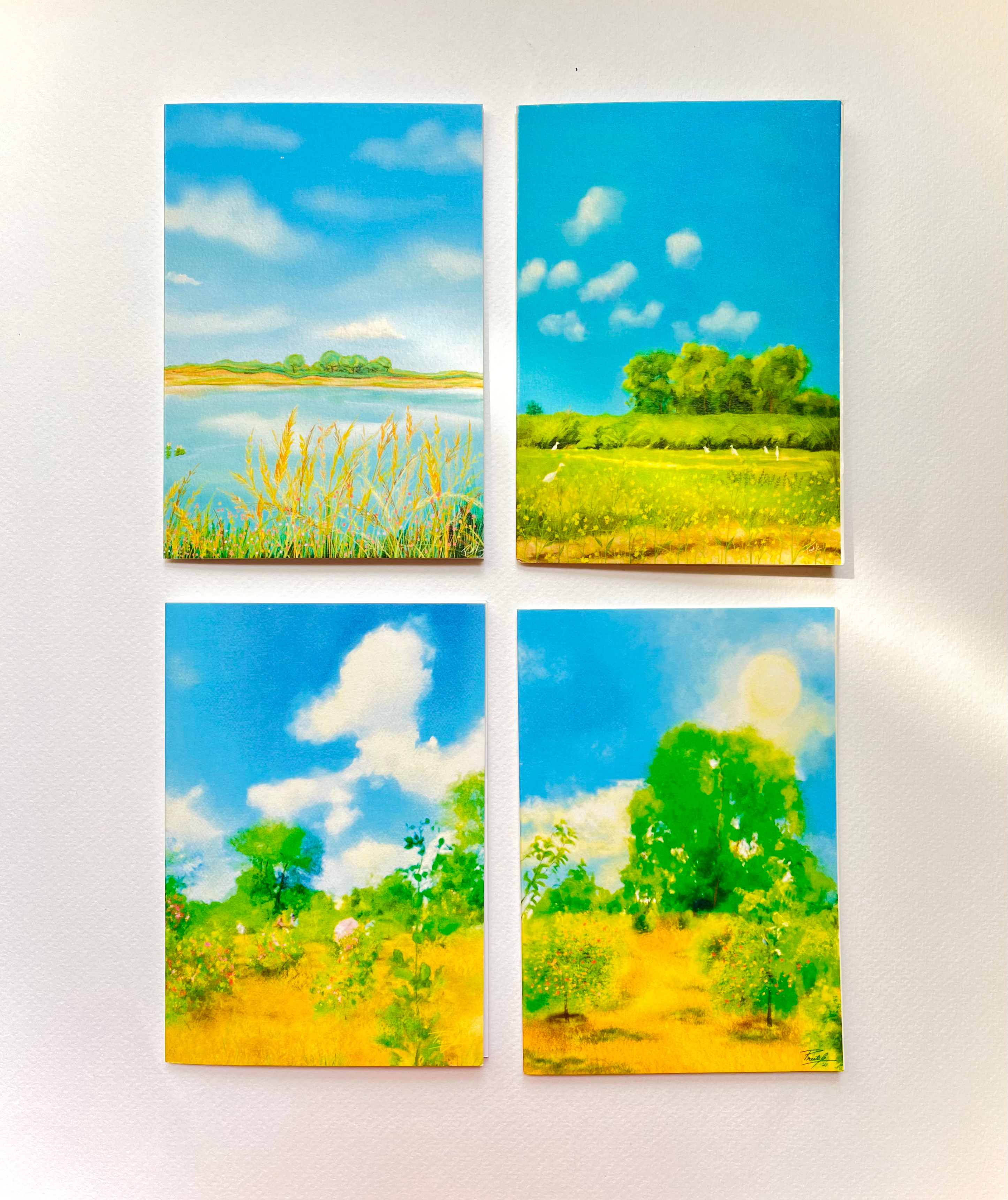 Summer Afternoon Paintings - Set of 4 Fine Art Greeting Cards
