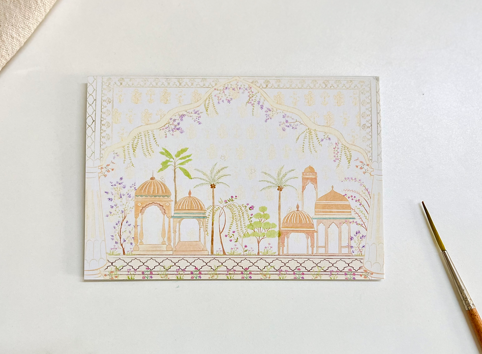Thumbnail: Serene Palace Garden - Fine Art Greeting Card