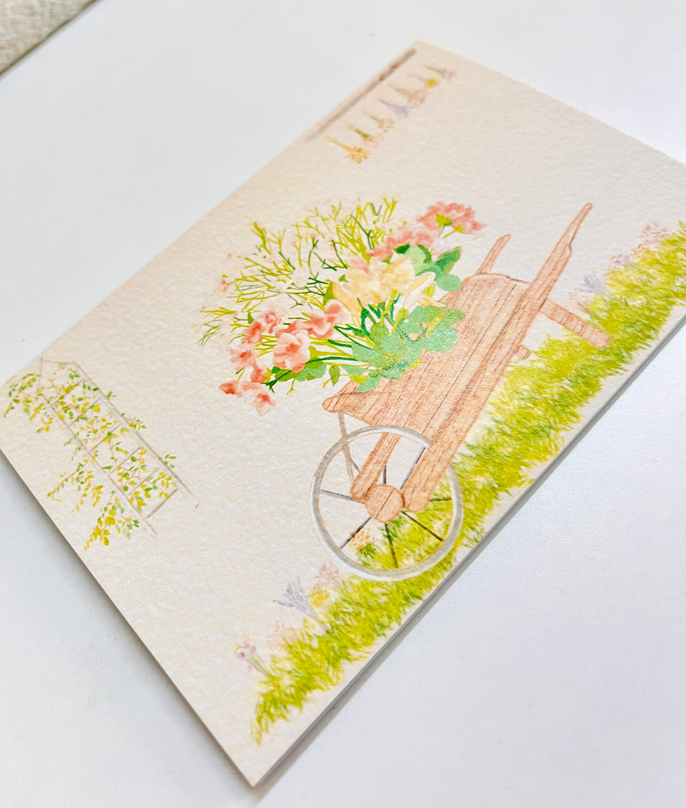 Thumbnail: Flowers in a Wheelbarrow - Fine Art Greeting Card