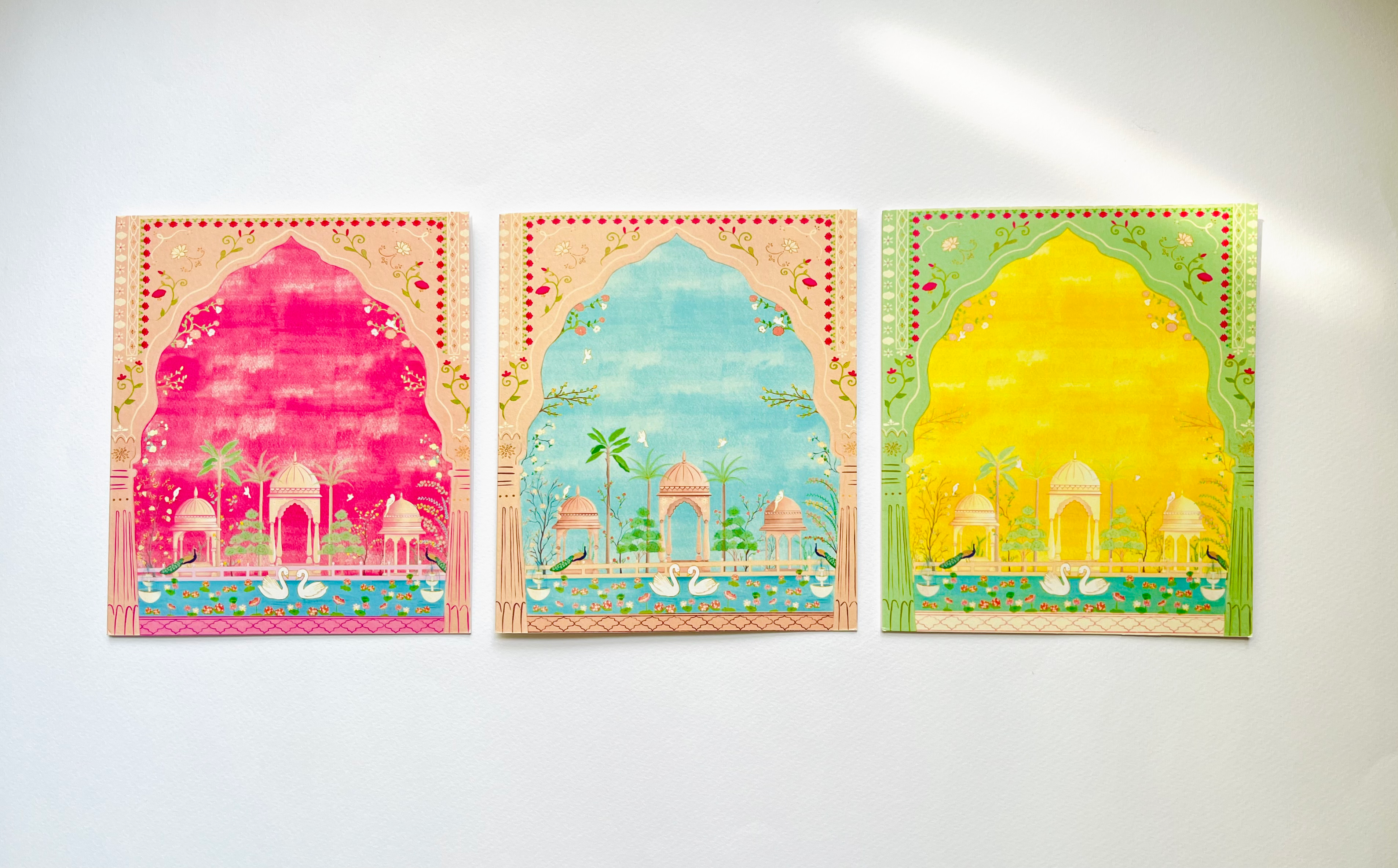 Mahal Garden Set of 3 - Fine Art Greeting Card