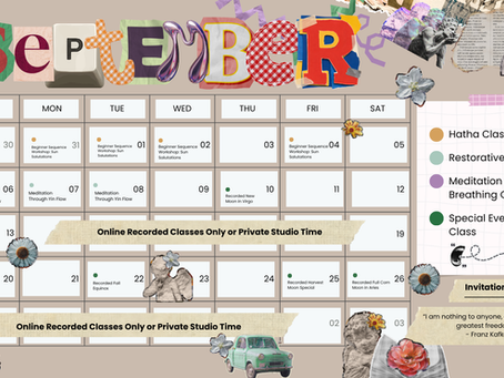 September Yoga Class Calendar 2026