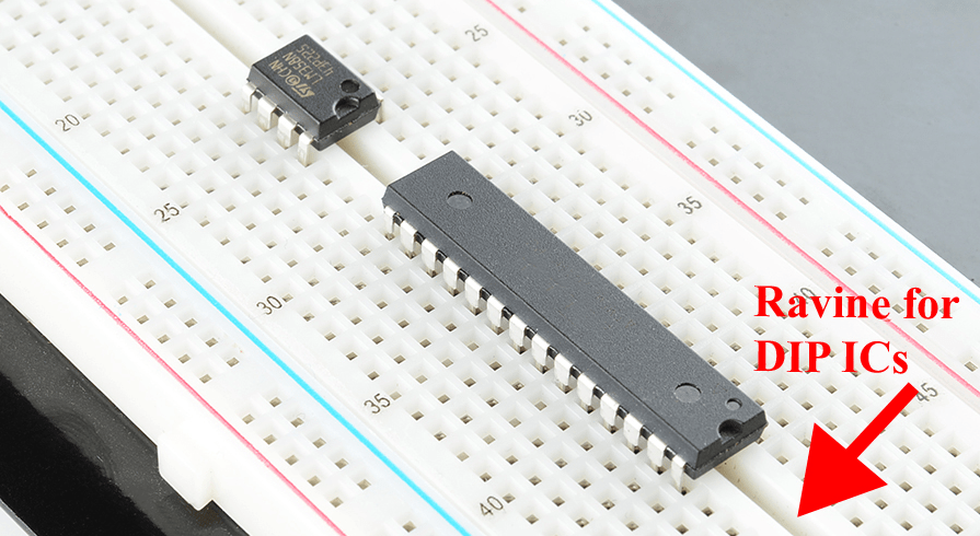 IC in breadboard