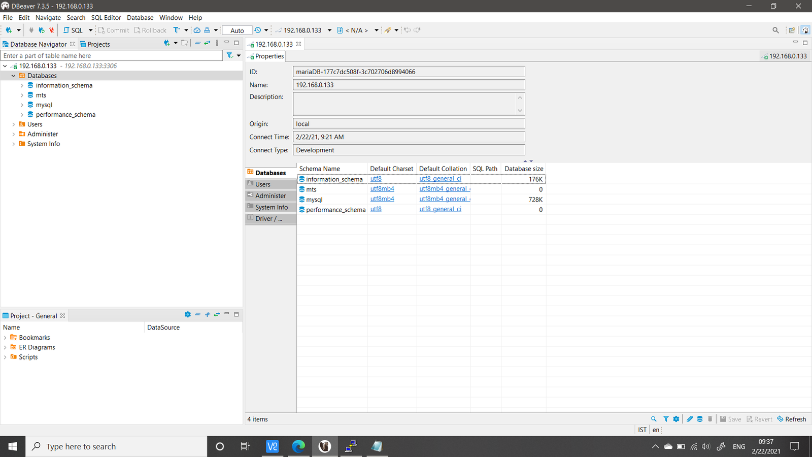 mariadb on raspberry pi connection from windows pc