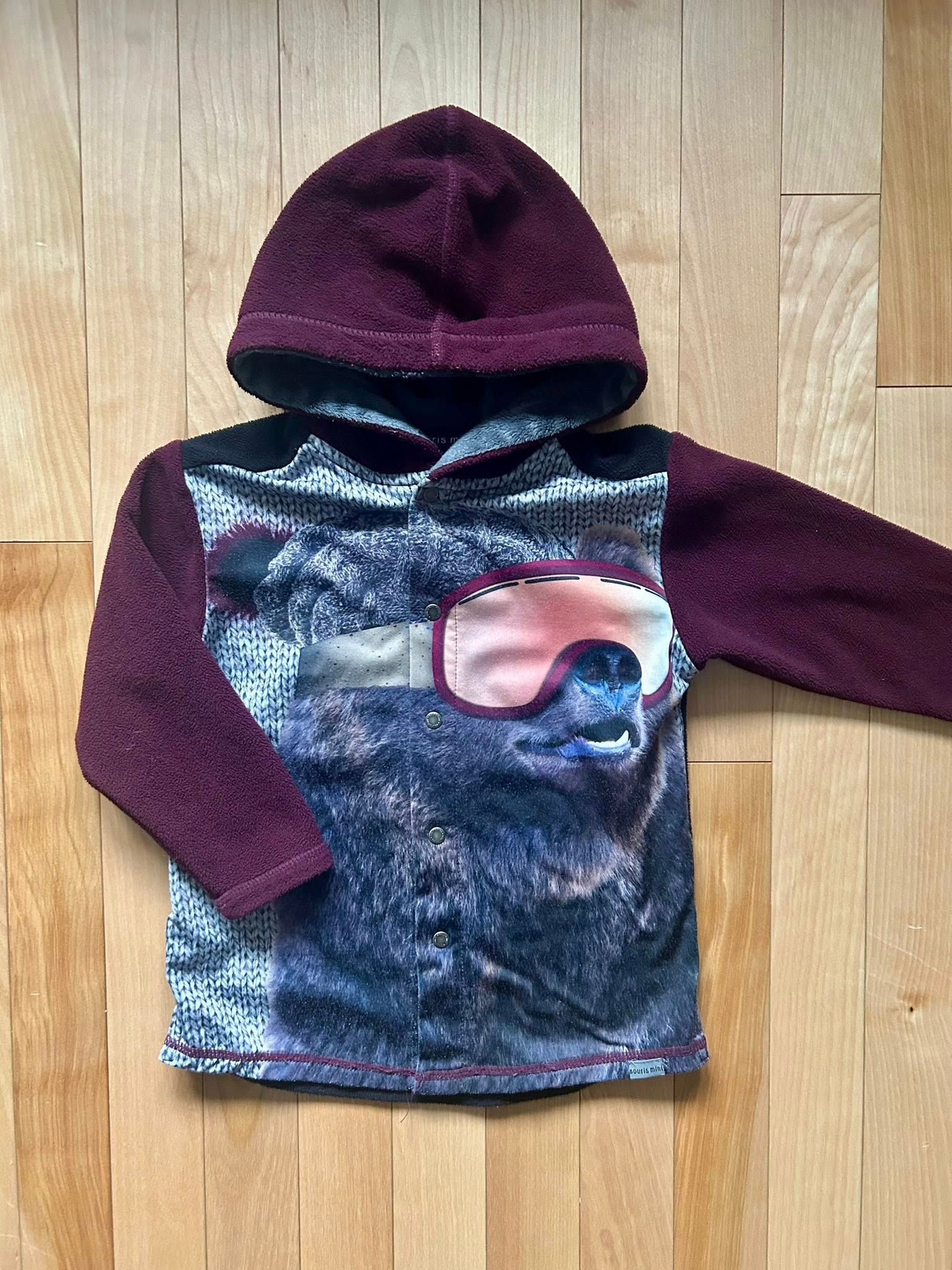 Veste a capuchon en polar Souris Mini 2T