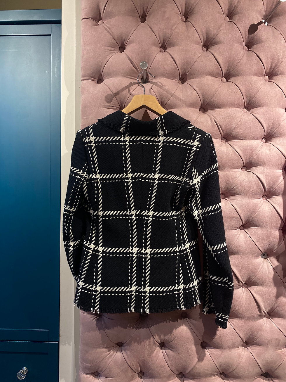 Thumbnail: Riani Raw Edge Woven Check Detail Blazer
