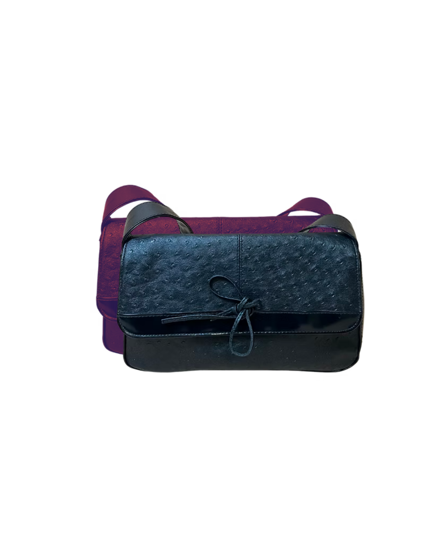 VINTAGE BLACK MOTTLED DETAIL SHOULDER BAG