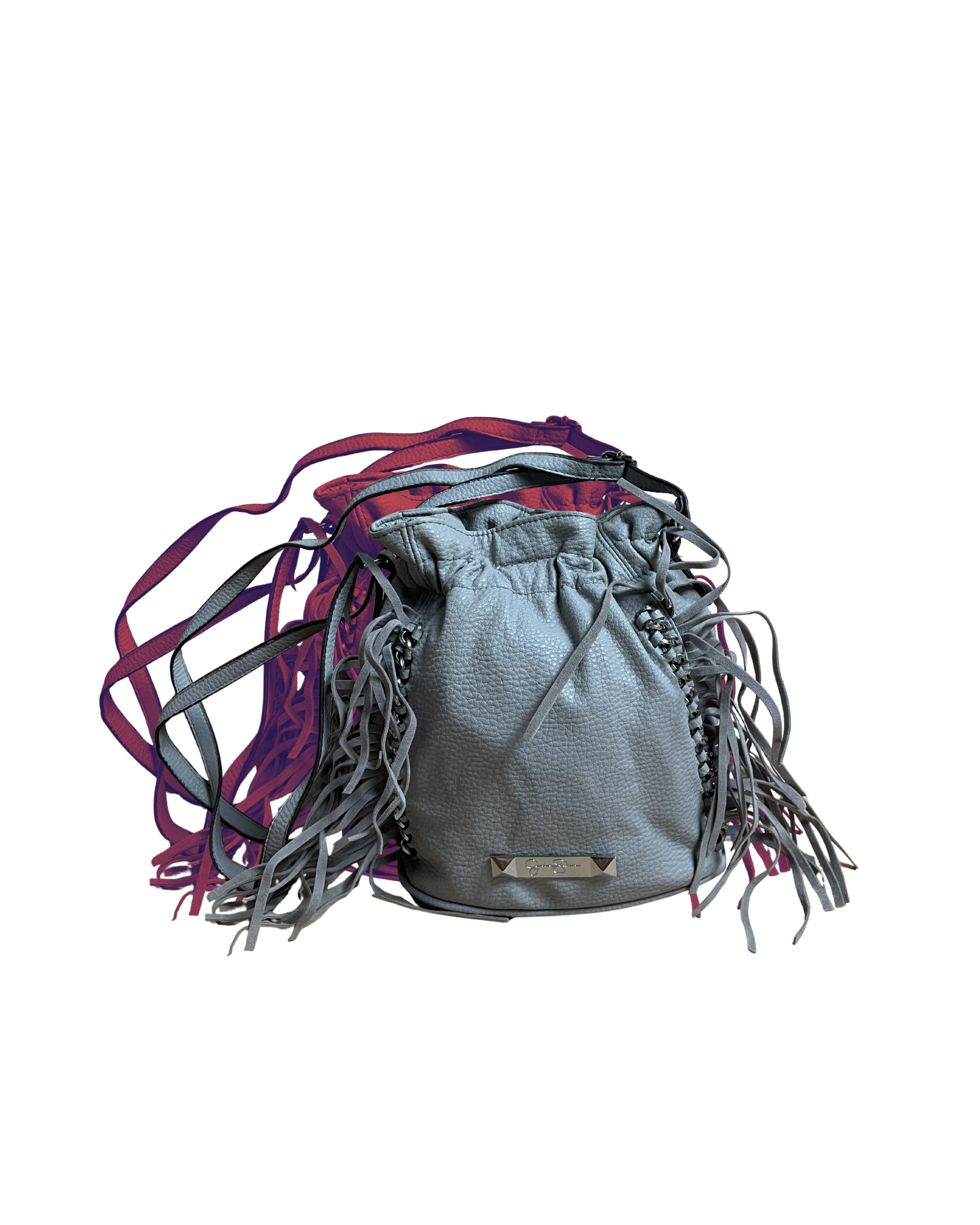 SMALL GREY Y2K TASSEL/CHAIN BAG 141.