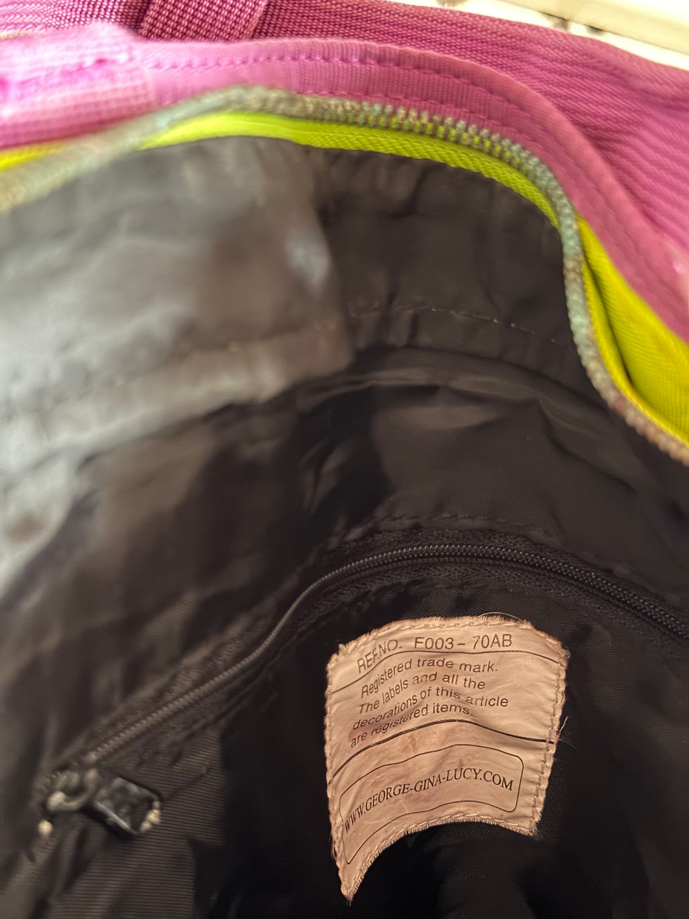 Thumbnail: ★VINTAGE GGL UTILITY TOTE LIME/PURPLE 545★