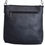 Thumbnail: Black leather crossbody bag with zipper and shoulder strap, on white background.